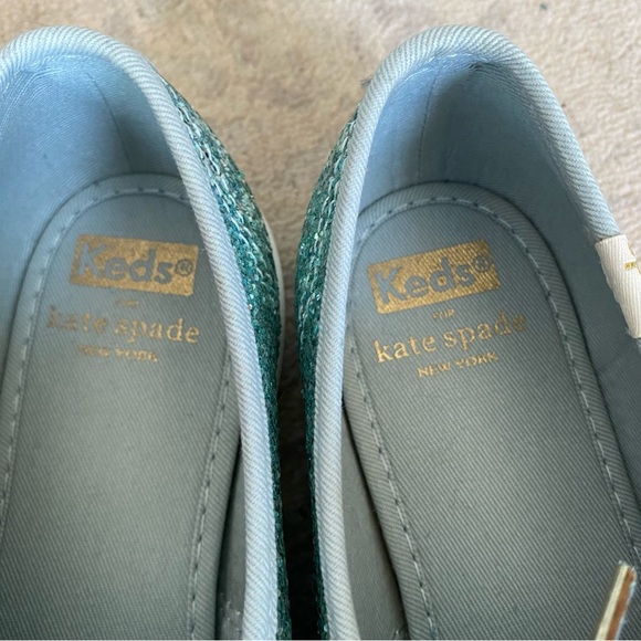Kate Spade Keds Blue Glitter Size 7.5 Ribbon Laces - Picture 4 of 8